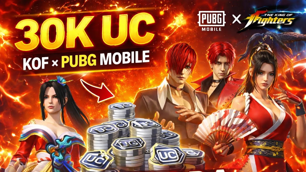 30k ucاسکین‌های جدید PUBG MOBILE × The King of Fighters | لاکی اسپین و پرایز پث
