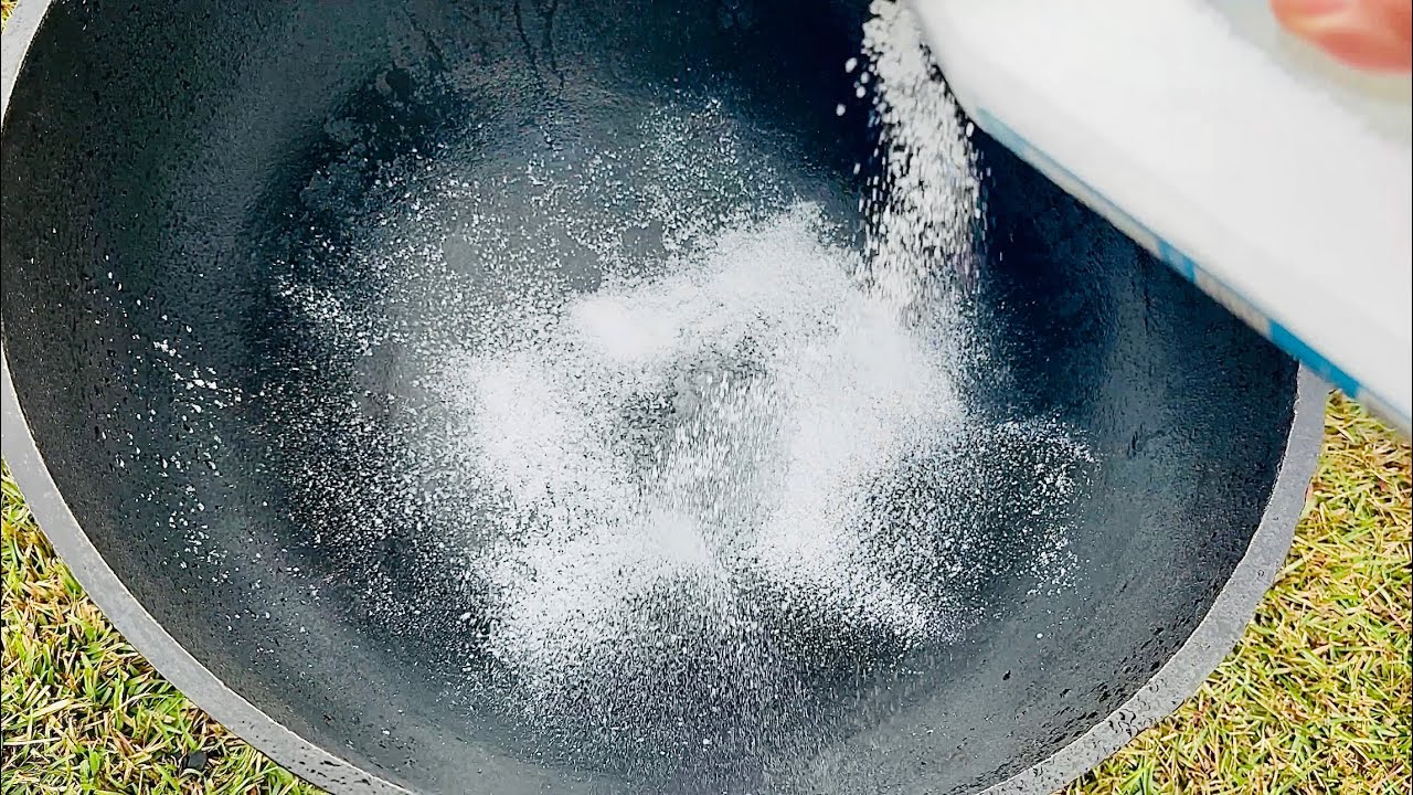 Cleaning a 20 Gallon Black Iron Pot