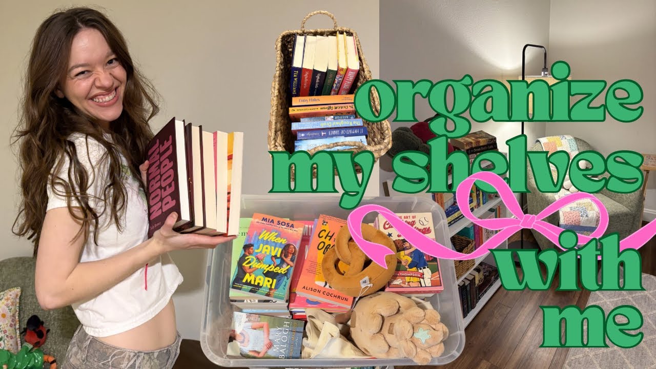 let’s set up & decorate my shelves 🌸📚🎀 cozy & chaotic 