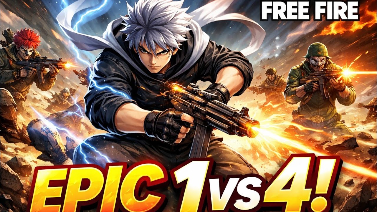Epic 1vs4 Clutch in Free Fire 🔥 Solo vs Squad Pro Gameplay@ZABIFF-ue3ot 