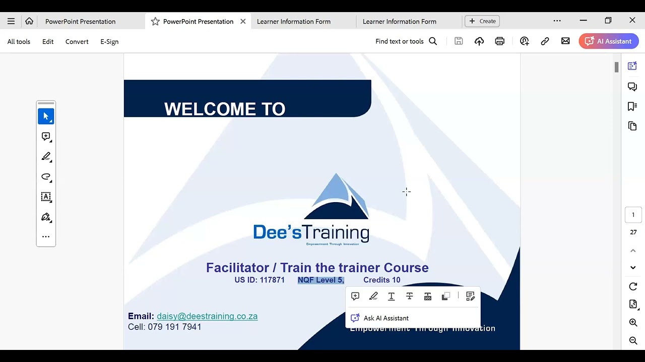 Facilitator, Assessor and Moderator Course