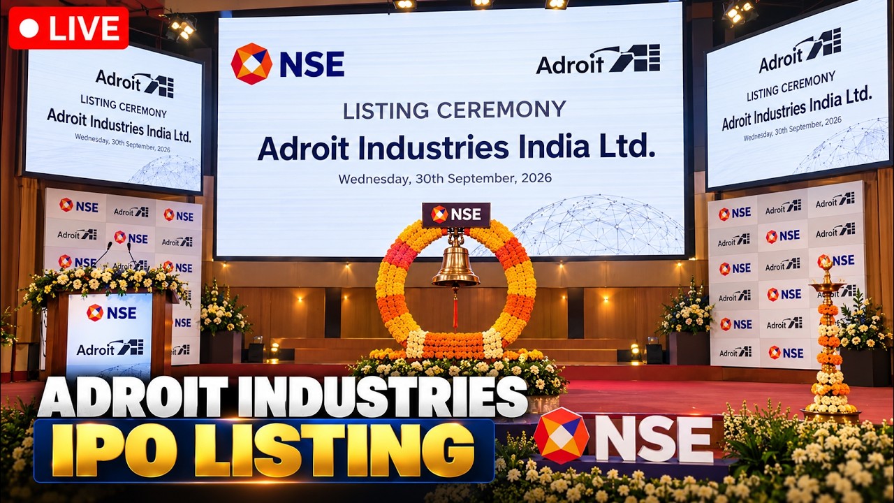 ПРЯМАЯ ТРАНСЛЯЦИЯ IPO: Adroit Industries (India) Limited выходит на NSE | Смотрите церемонию лист...