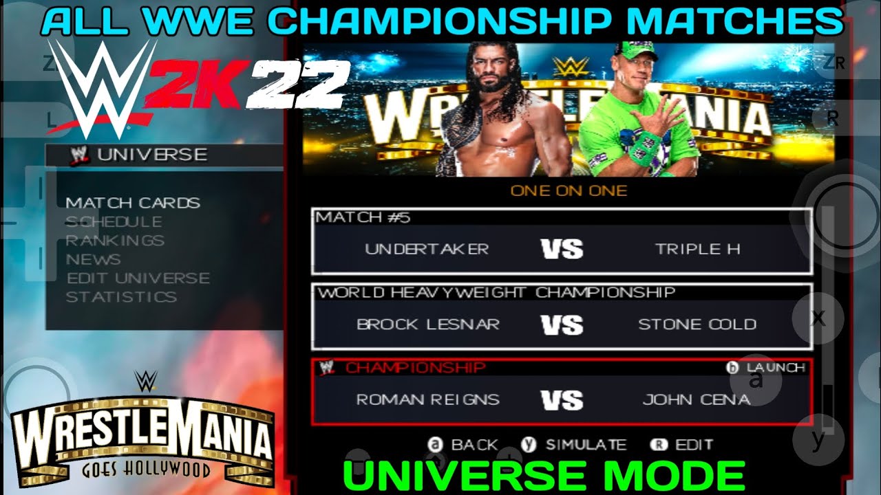 WWE 2K22 Wii - Universe Mode Wrestlemania | Dolphin Emulator On Android | Gameplay | Episode 15