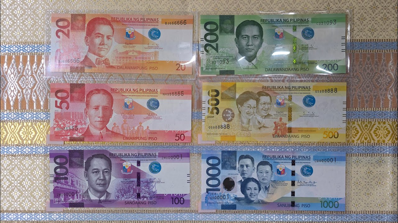 Philippines 2010 & 2020 New Generation Currency Series Banknotes