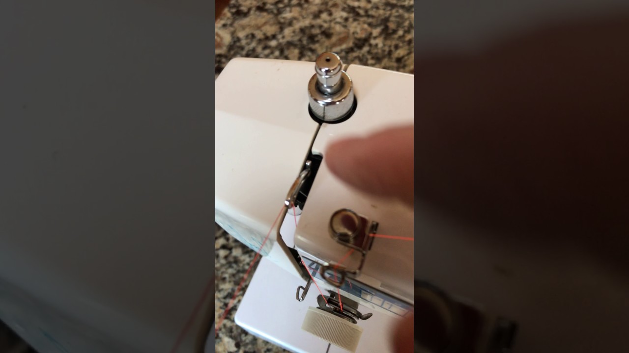 How to thread and wind a bobbin White 1418 Sewing Machine