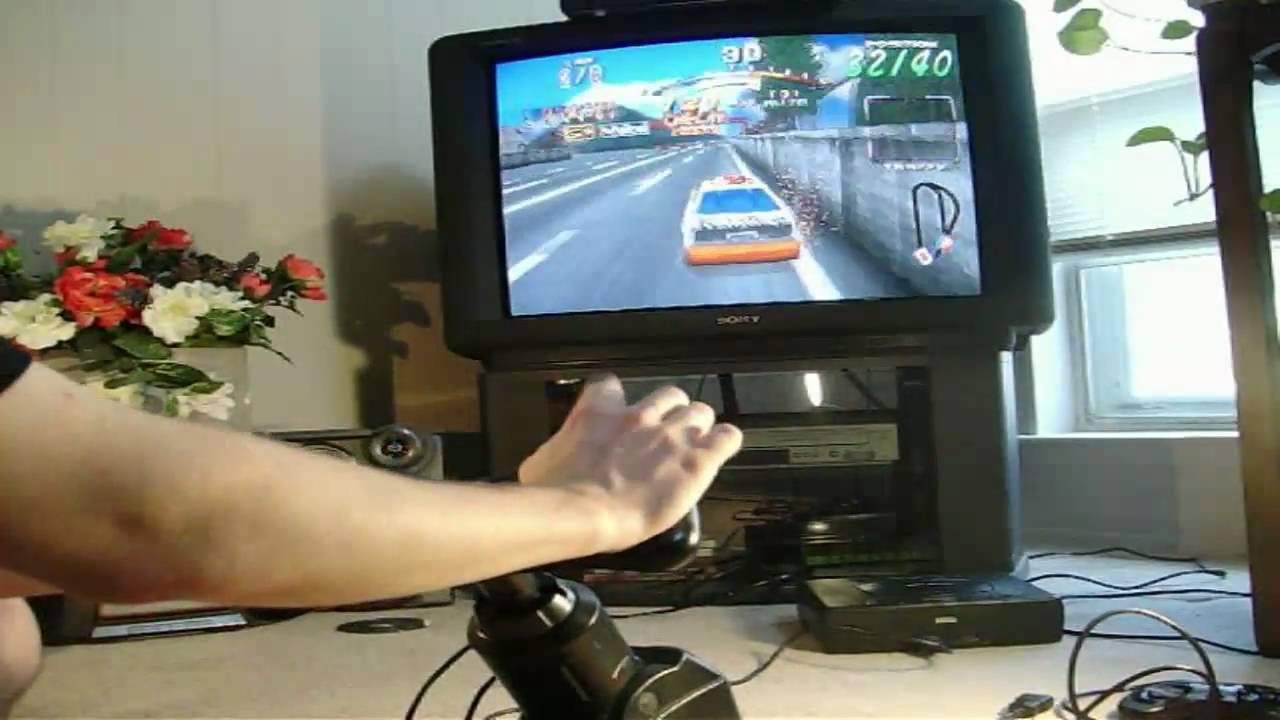Sega Saturn Arcade Racer! Daytona USA demonstration!