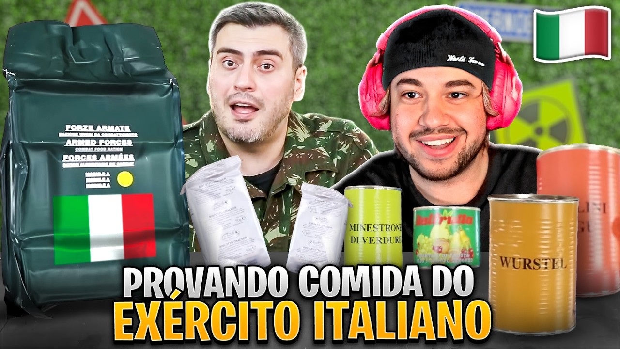 PROVANDO COMIDA DO EXÉRCITO ITALIANO! - React Canal Área Secreta
