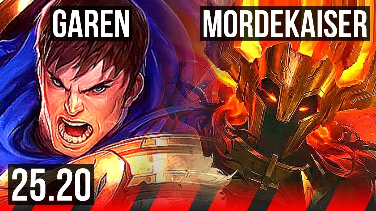 GAREN vs MORDEKAISER (TOP) | 7 solo kills, 9/1/0, Legendary | EUW Diamond | 25.20