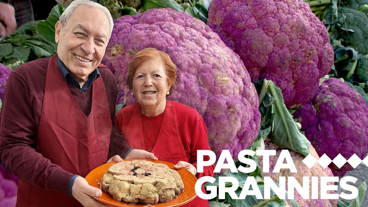 Enjoy Nelli & Salvo's Sicilian 'drowned' purple cauliflower! | Pasta Grannies