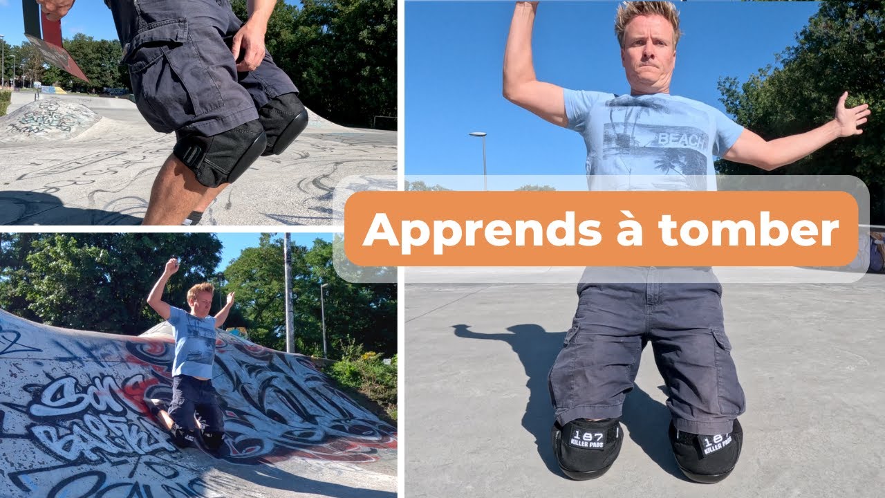 Apprendre à tomber dans le bowl en skate avec des bonnes genouillères