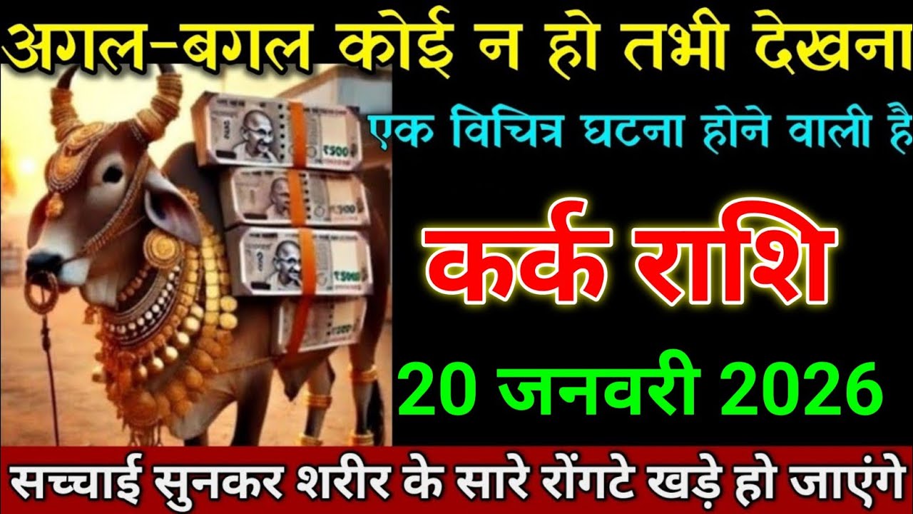 कर्क राशि 20 जनवरी 2026 अगल-बगल कोई न हो तभी देखना बड़ी खबर। Kark Rashi 