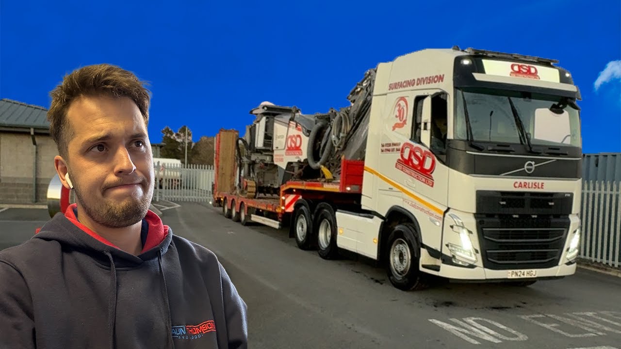 Перевозка техники для асфальта! Закрытие дороги A66