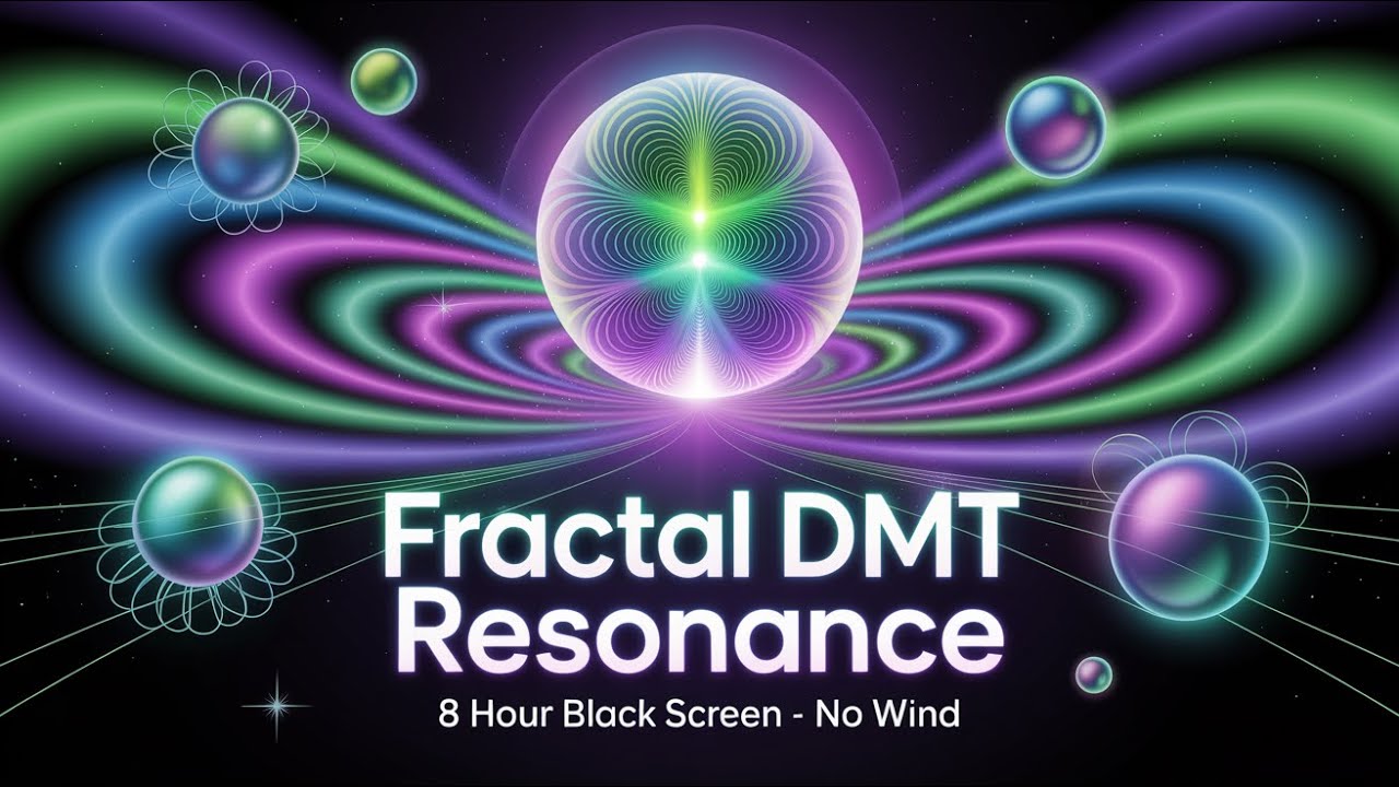 Fractal DMT Resonance | Subharmonic Pineal Grid | NO WIND (8-Hours Black Screen)
