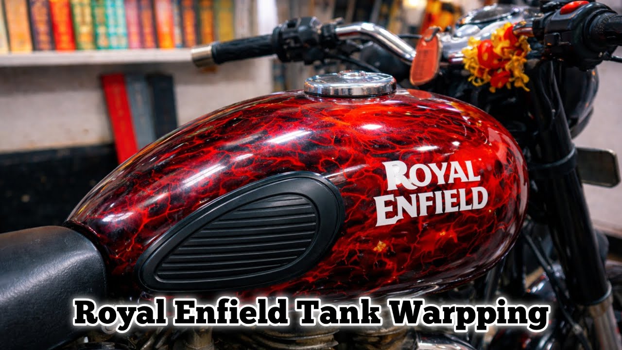 Royal Enfield Tank Warpping | Red Black Warpping | Royal Enfield Modification | Classic 350 Sticker 