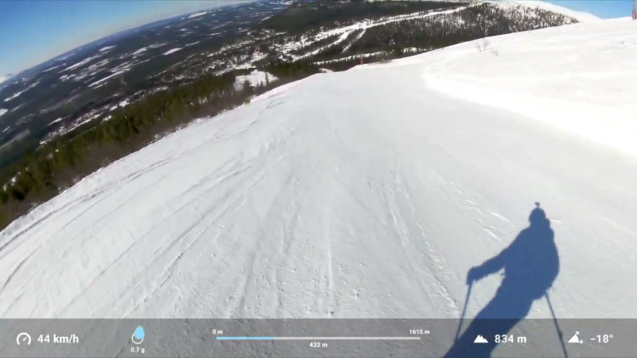Skiing in Björnrike: Snobben (black slope)