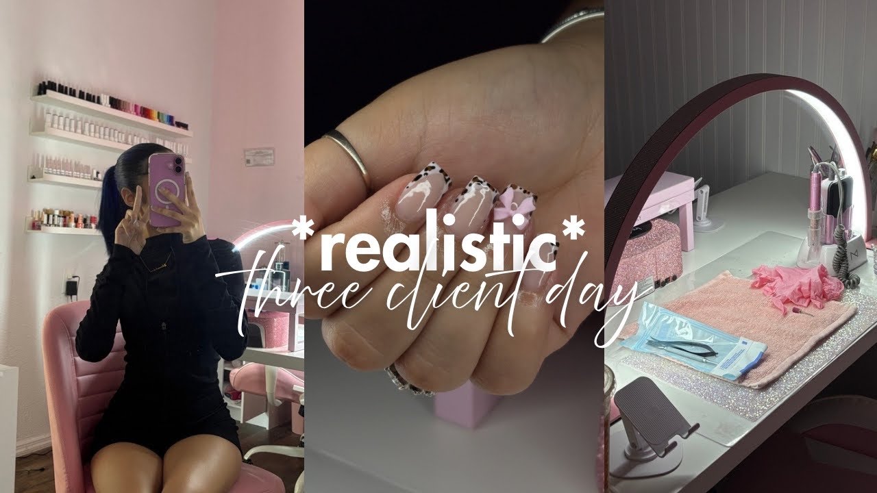 REALISTIC work day as a nail tech 💕 | client convos , watch me work , 3 clients 