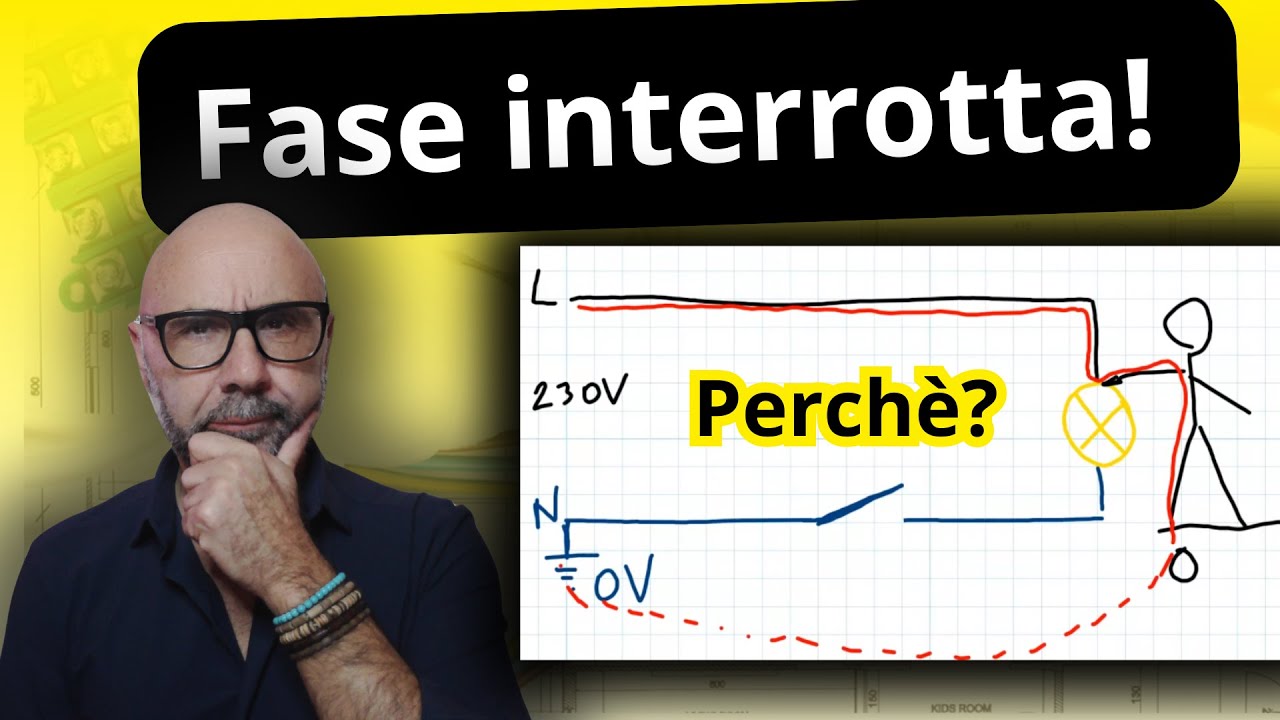 4.1 - Impianti elettrici, perch&egrave; interrompiamo la fase e non il neutro? interruttore unipolare