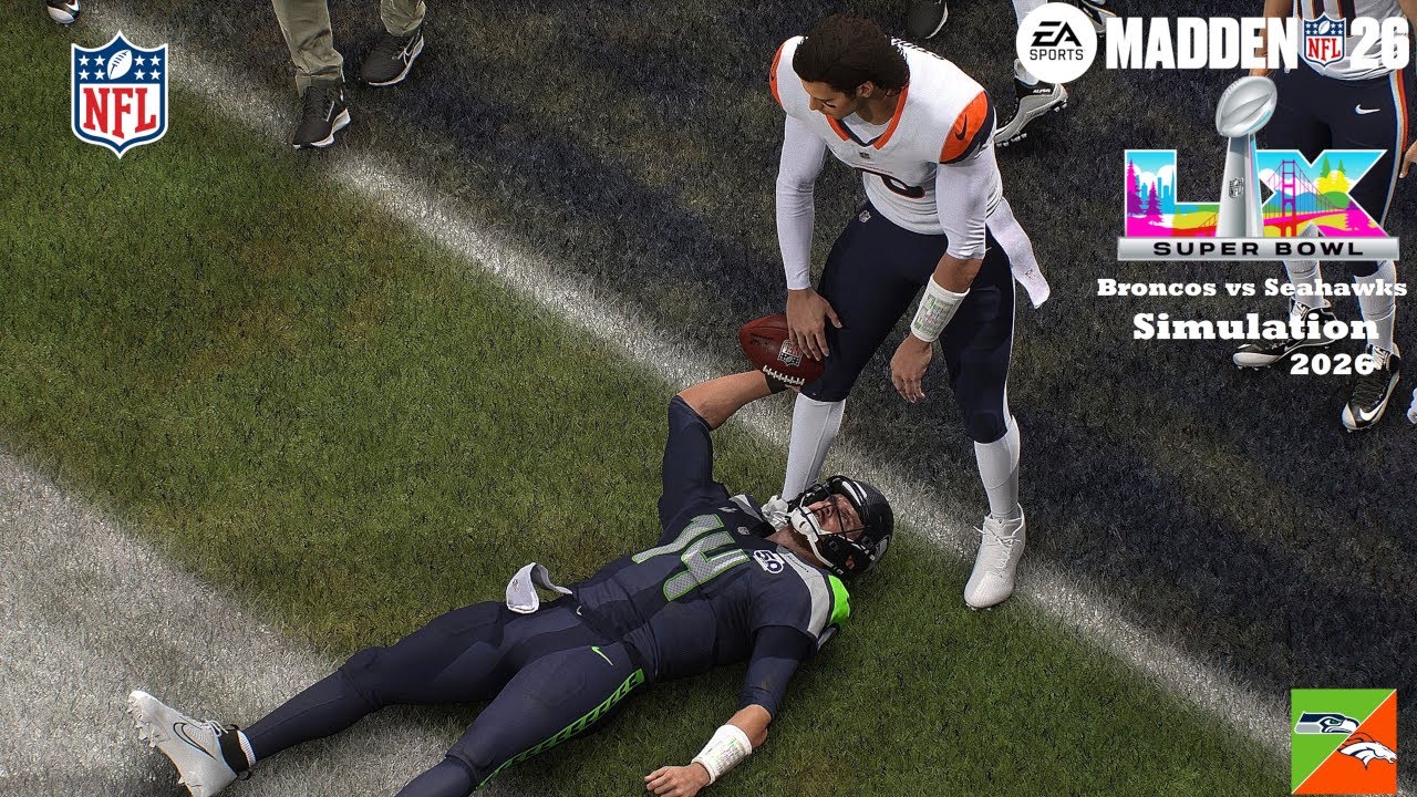 Madden 26 Super Bowl 60 Denver Broncos vs Seattle Seahawks Simulation 2026 PS5 Game Play