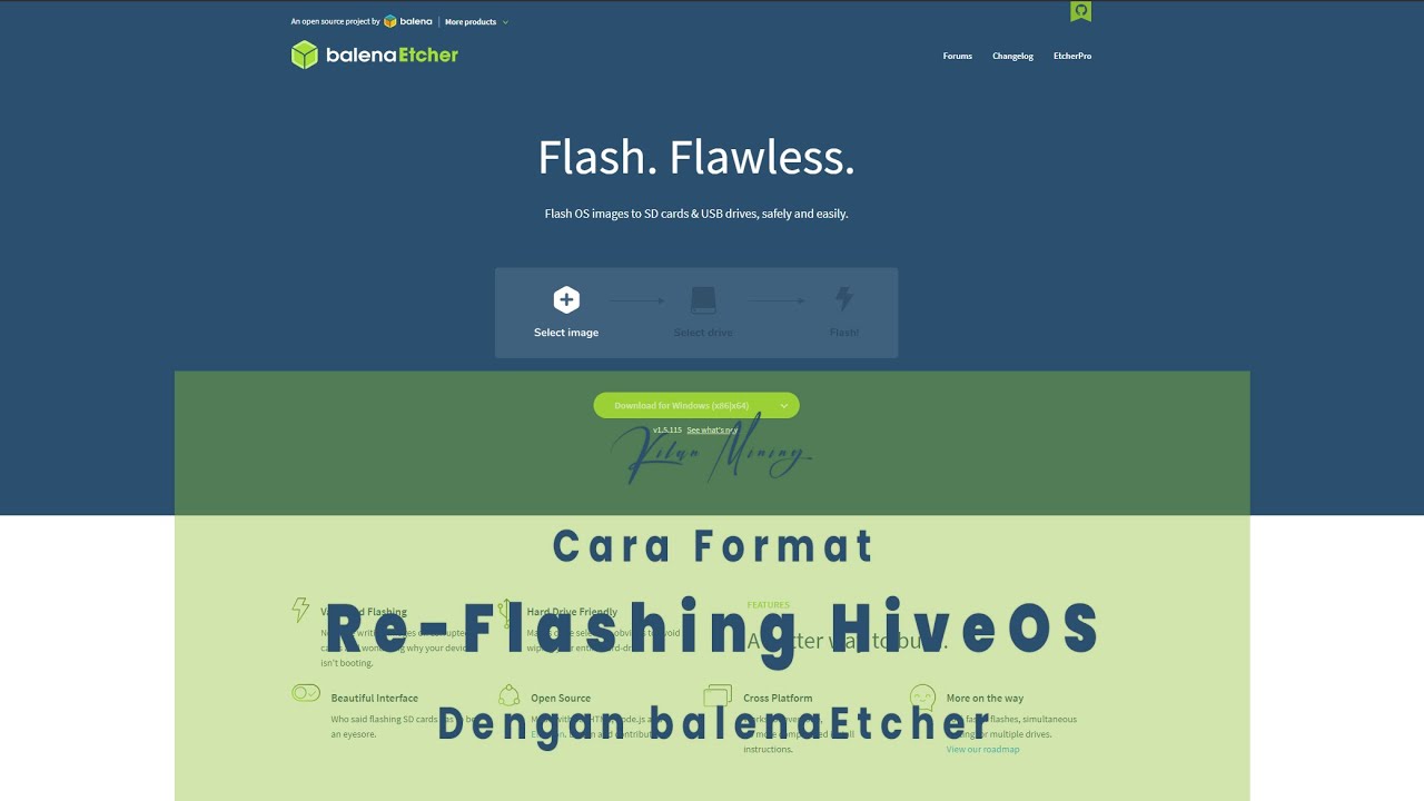 Cara Format USB/SSD & Re-Flashing HiveOS Dengan balenaEtcher