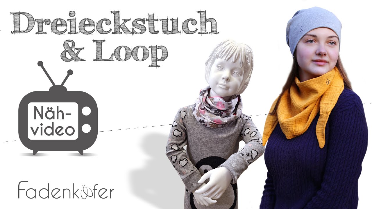 Mützen- Schalset Part 3 Dreieckstuch und Loop einfach genäht.