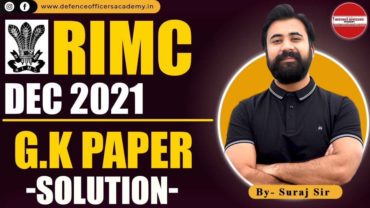 RIMC DEC 2021 | GK PAPER SOLUTION | Live🔴| #RIMC  #BETHENEXT #DOA