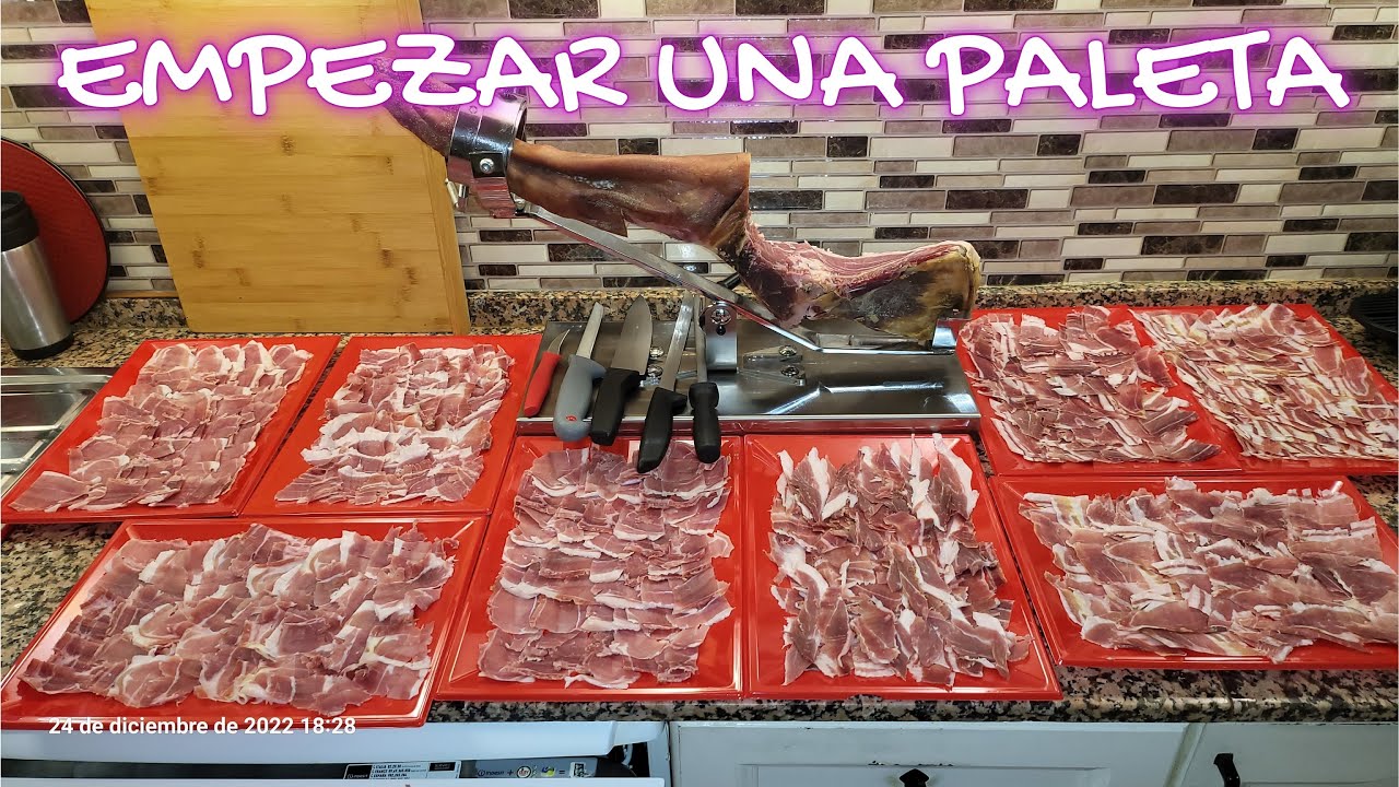 Como cortar paletilla de jamón en casa apertura y primer plato 🔪🐖
