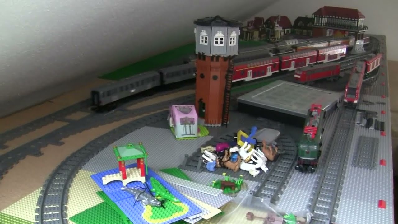 Klemmbausteinanlage #57 | Endlich: Erste Zugfahrt auf der Neubaustrecke ! | Diorama noch ausbaufähig