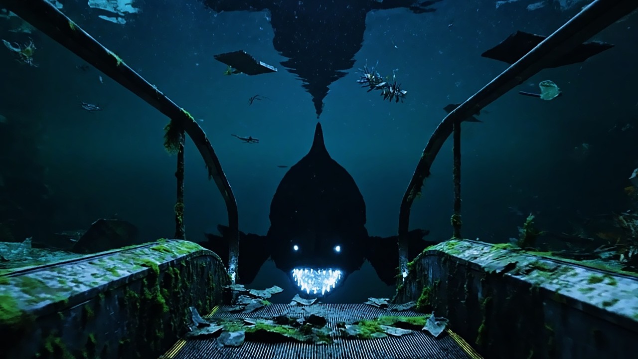 廃墟水族館のエスカレーターに潜む巨大深海魚 | A Giant Deep-Sea Fish Lurking in the Escalator of an Abandoned Aquarium