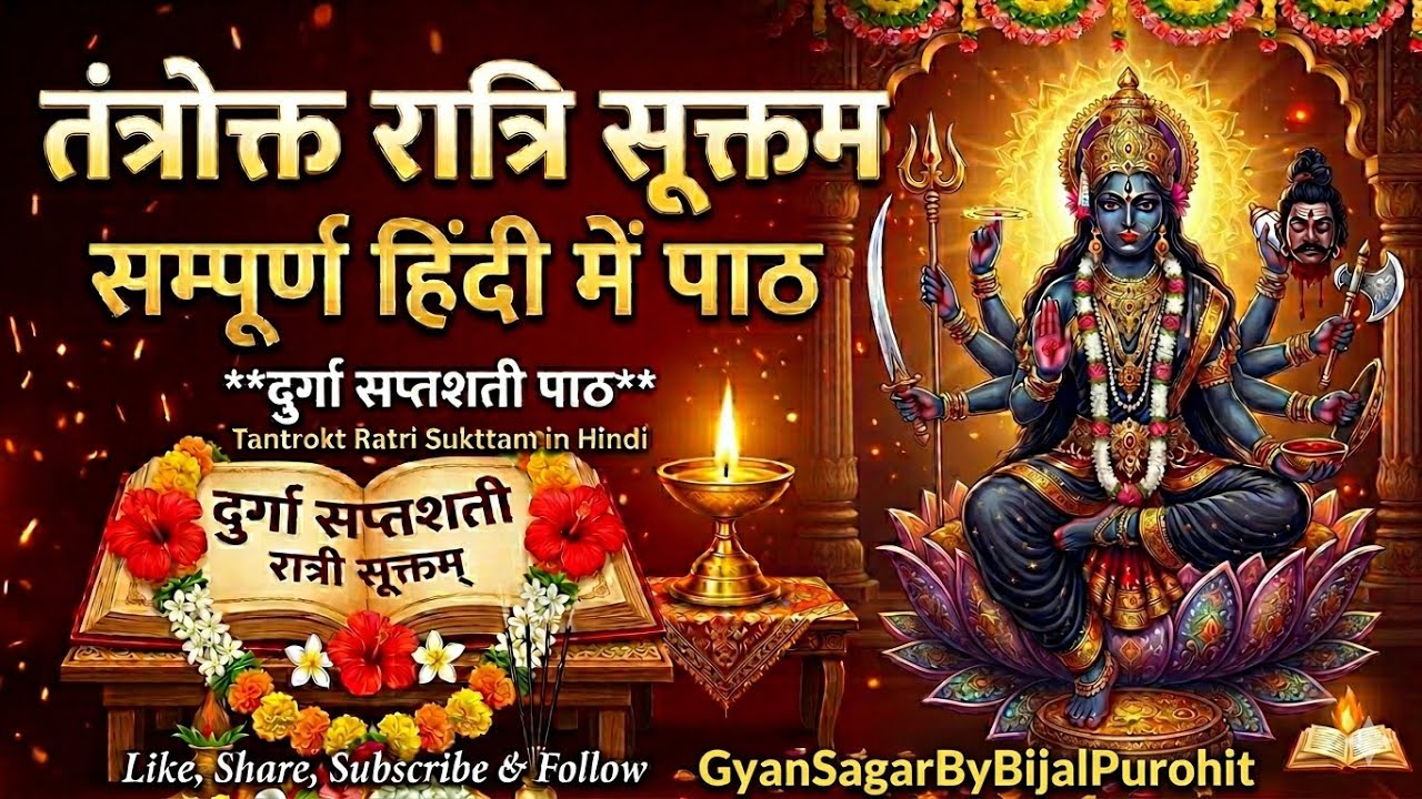 तंत्रोक्त रात्रि सूक्तम सम्पूर्ण हिंदी में | दुर्गा सप्तशती पाठ | Ratri Sukttam in Hindi |