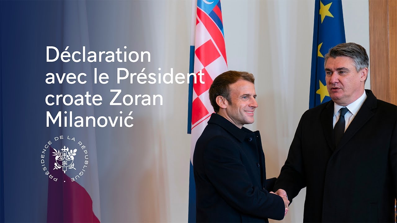 Déclaration conjointe du Président Emmanuel Macron et du Président de Croatie Zoran Milanović.