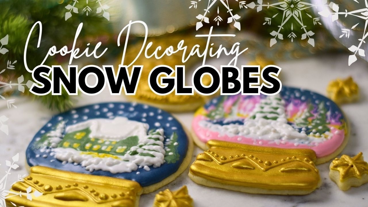 Satisfying Royal Icing Snowglobe Cookies 🌙✨ Winter Cookie Decorating | Night Sky, Sunset & Gold
