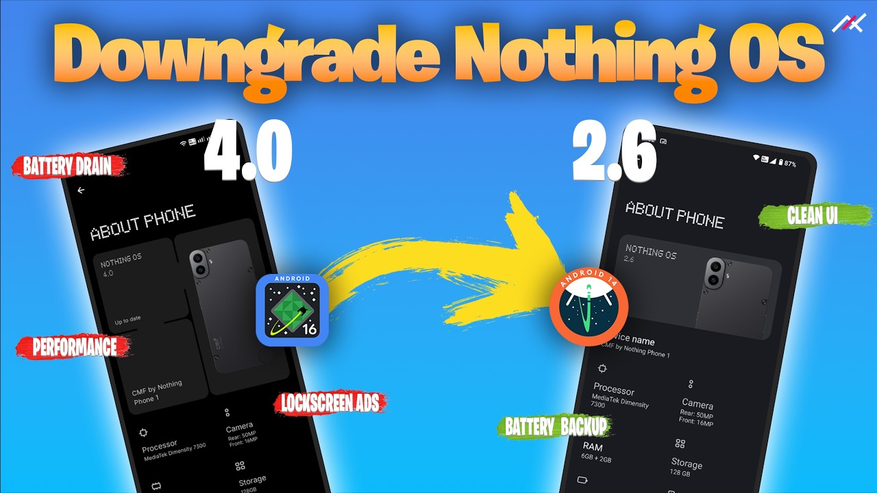 CMF Phone 1: Rollback Nothing OS 4.0 to 3.x/2.x | Fix Battery & Performance