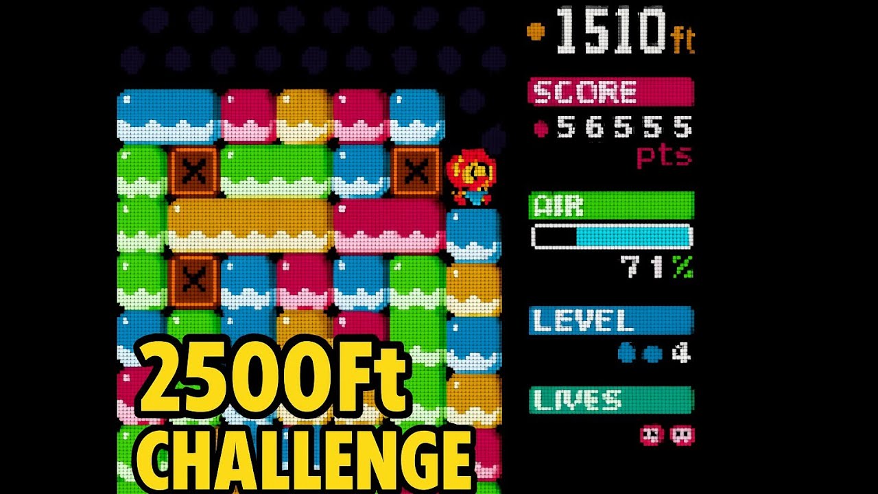 Mr.driller gameboy colour gameplay-2500ft retro arcade challenge