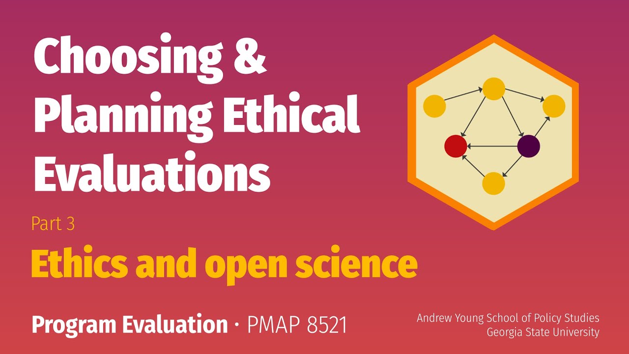 PMAP 8521 • (13) Choosing and planning ethical evaluations: (3) Ethics and open science