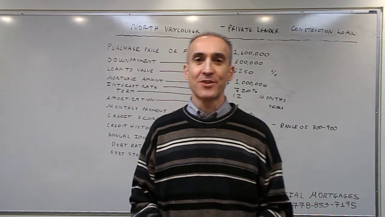 North Vancouver Construction Mortgage Solution with a Private Lender - Credit score of 415