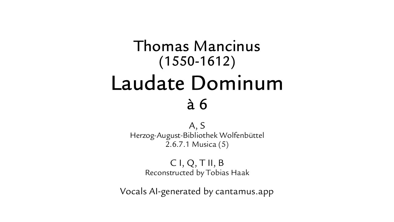 MANCINUS, Thomas - Laudate Dominum à 6