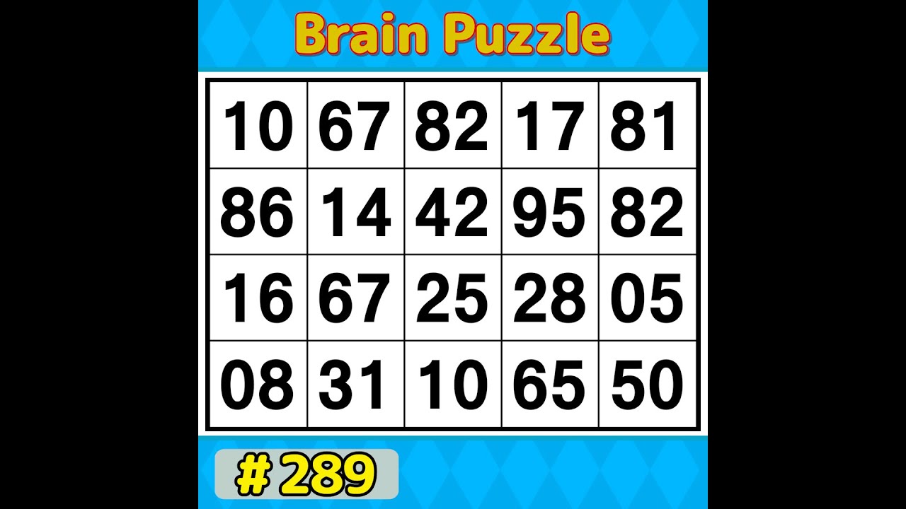 【Number Search】 Can You Find Them All? 《Brain training》 #289