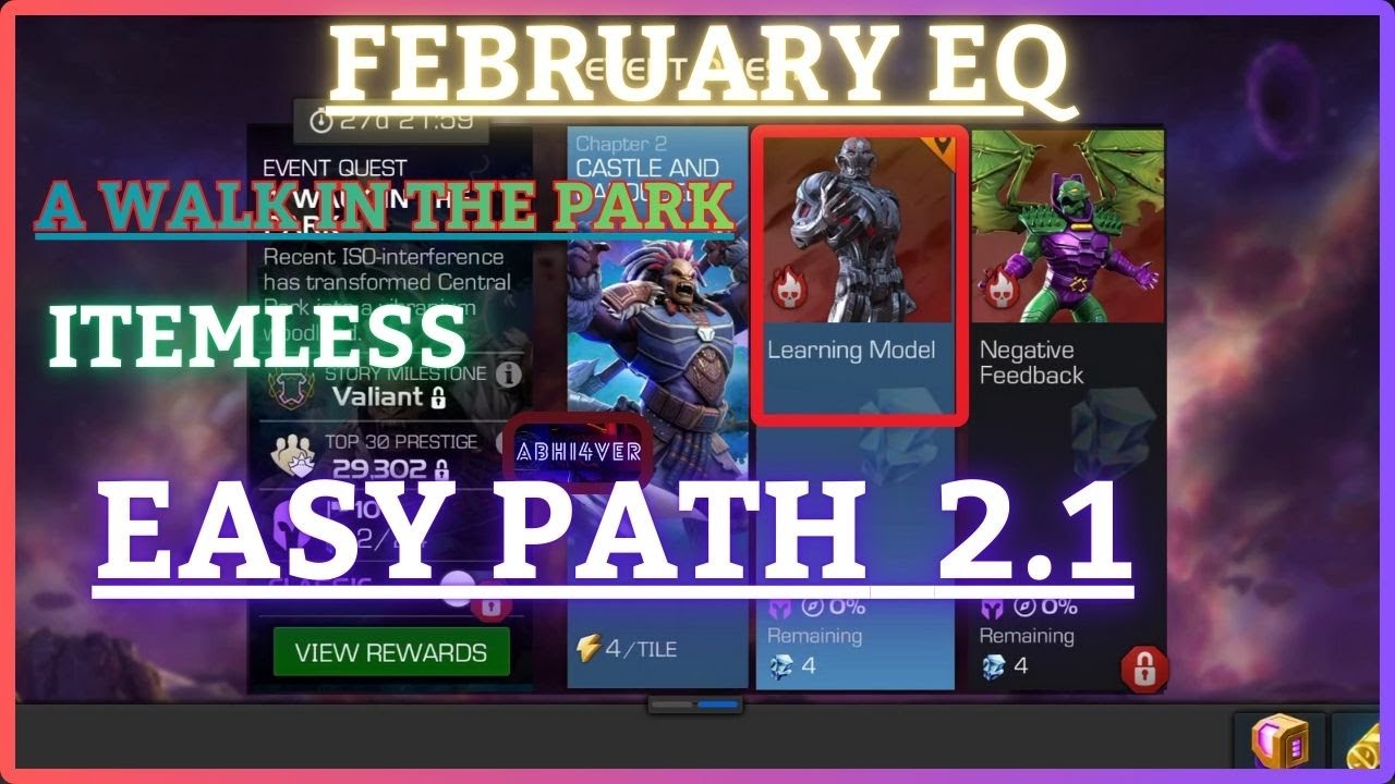 MCOC | EQ 2.1 | Easy Path | February EQ | A WALK IN THE PARK | Itemless |