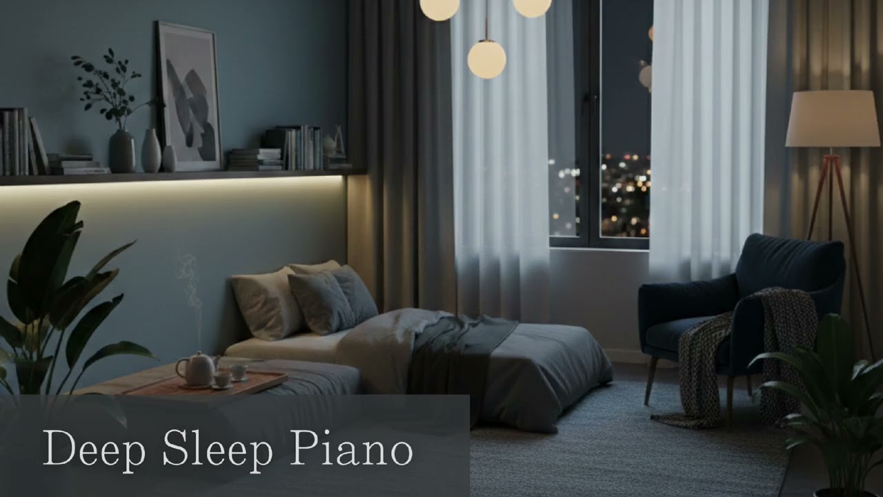眠れない夜に流したい静かなピアノ｜思考を止めるアンビエント音楽（Deep　Sleep）