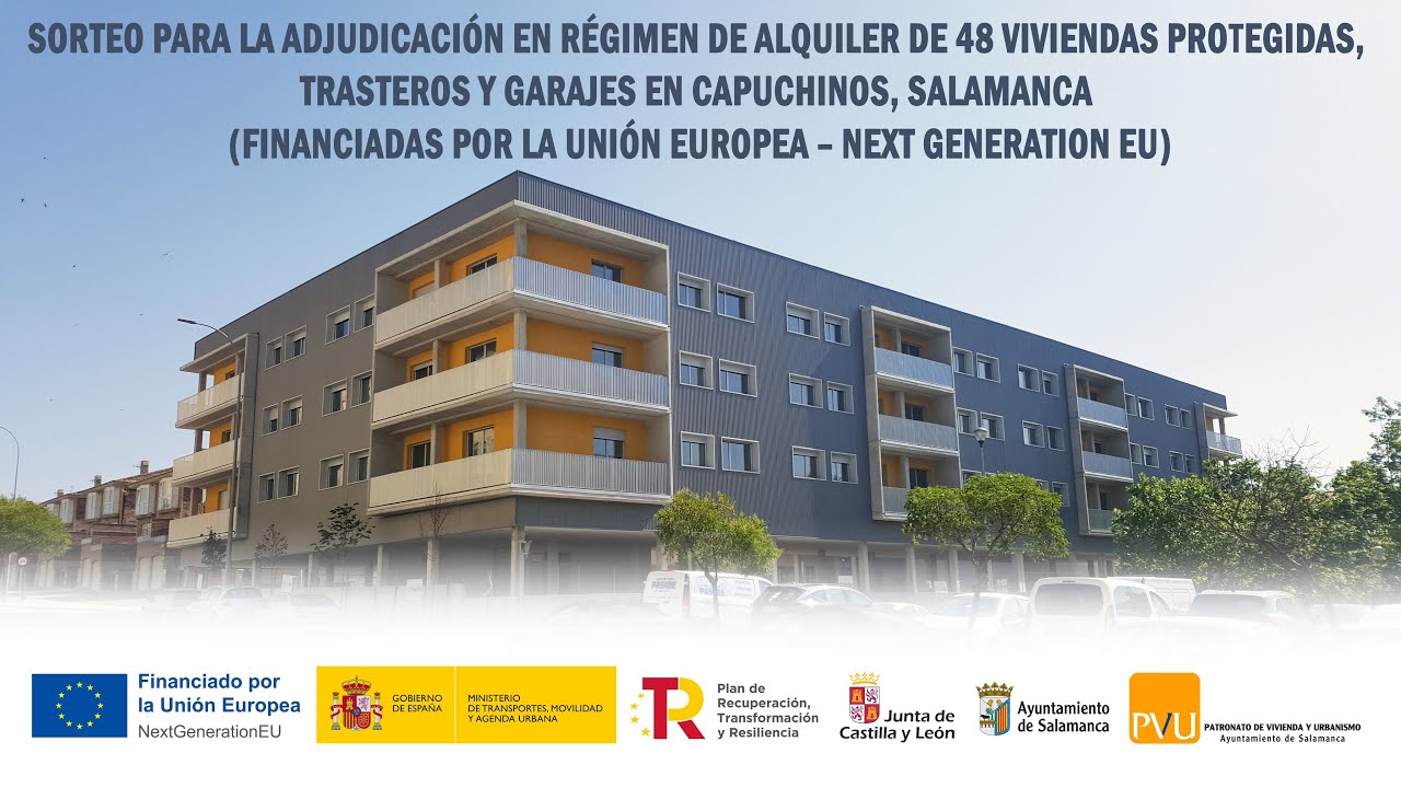 Sorteo para la adjudicación en régimen de alquiler de 48 viviendas protegidas, trasteros y garajes.