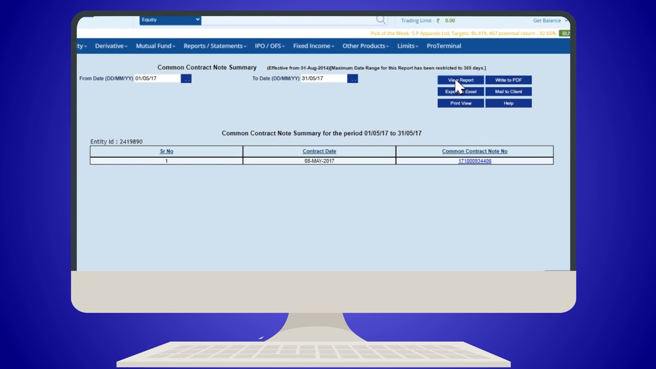 Common Contract Note | HDFC Securities