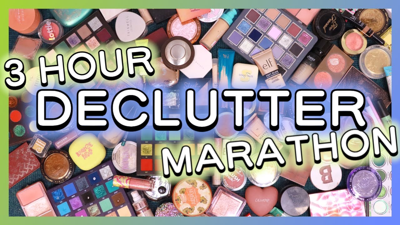 3 Hour Makeup Declutter Marathon!! (going through EVERYTHING!)