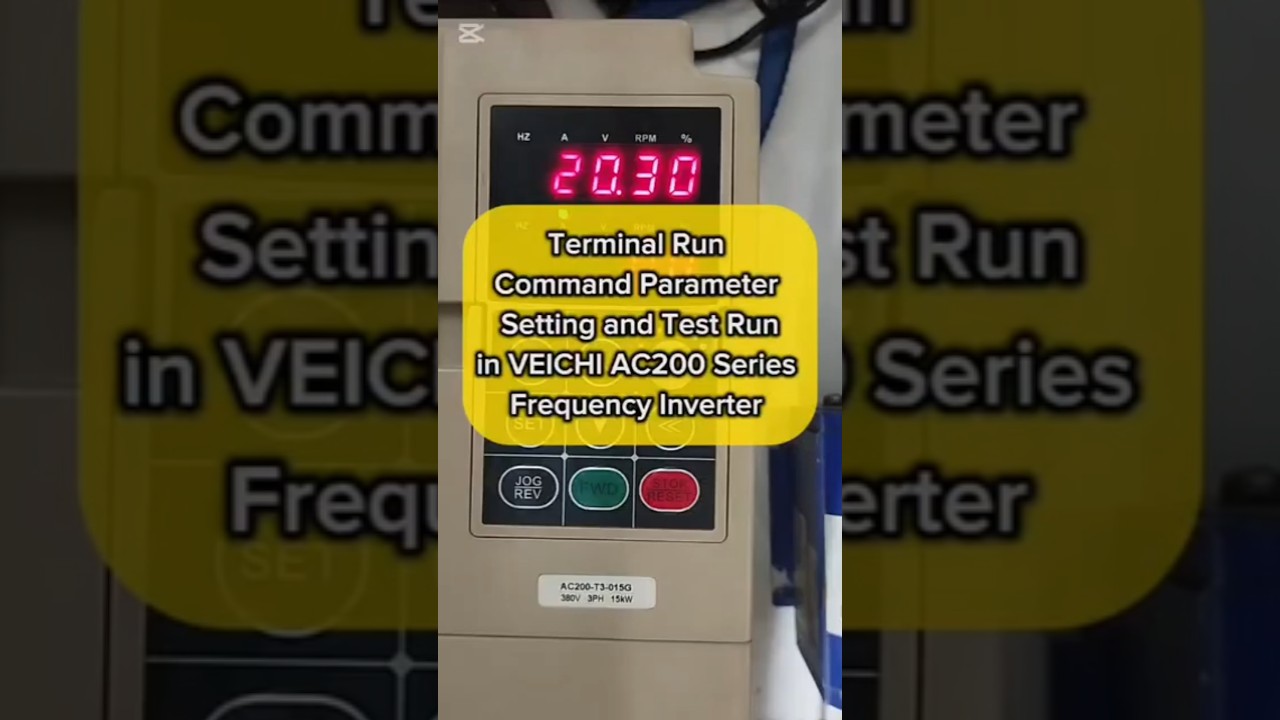 Veichi AC200 Inverter | Terminal Run Command Parameter Setting & Test Run
