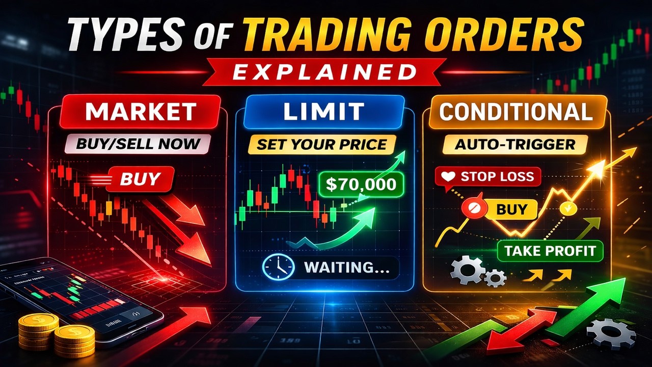 Types of Trading Orders Explained ! (Market, Limit, Conditional)