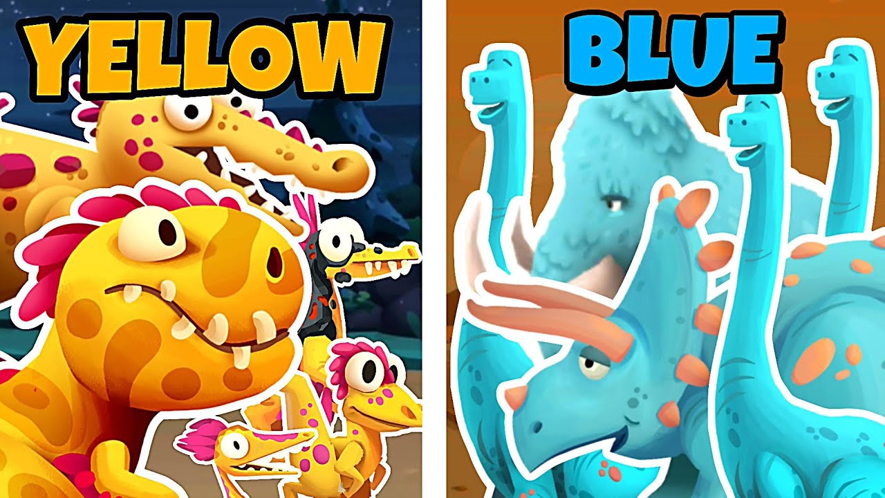 Yellow Dinosour vs Blue Dinosour Who Will Win ? Dino Bash 2