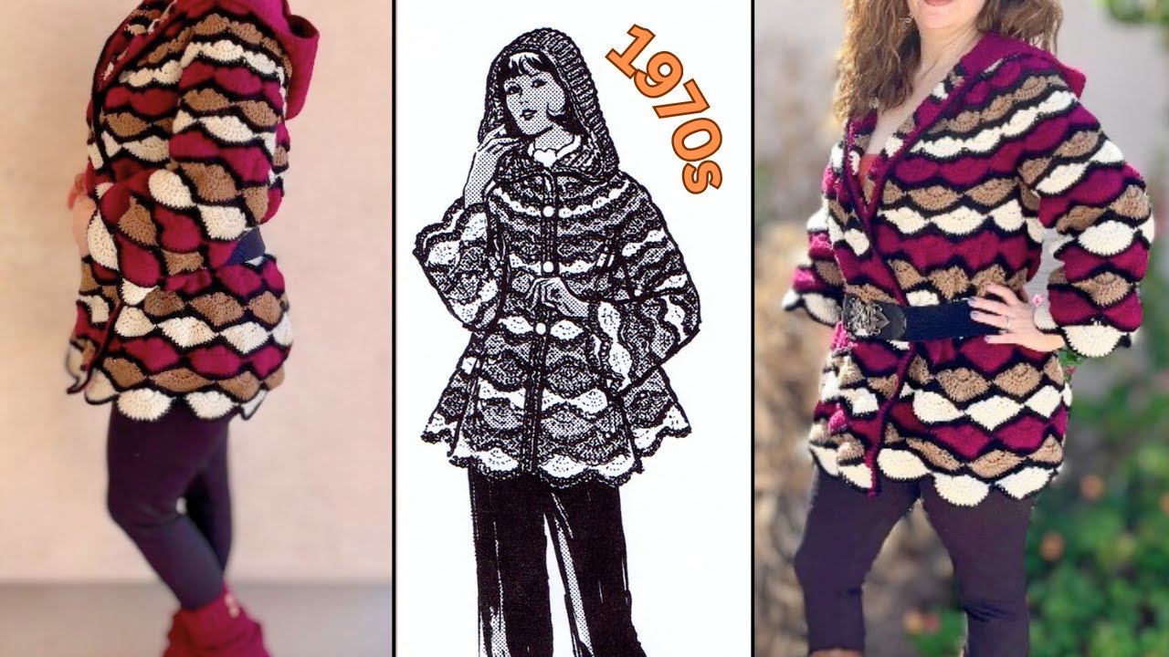 This 1970s Vintage Crochet Hoodie Coat is everything!! ( Part 1 )