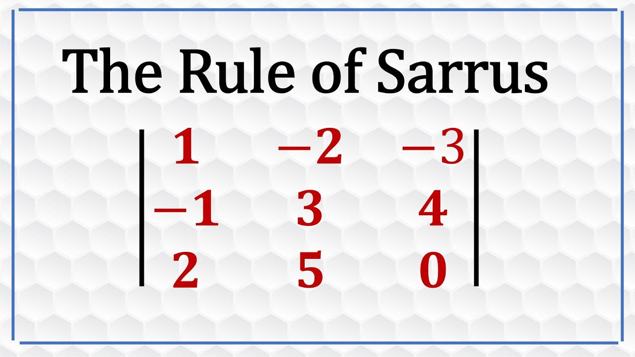 The Rule of Sarrus [ 3x3 Matrix]