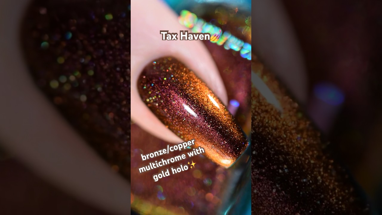 Tanned multichrome nail polish🧳😎 Tax Haven💅 Holo Taco