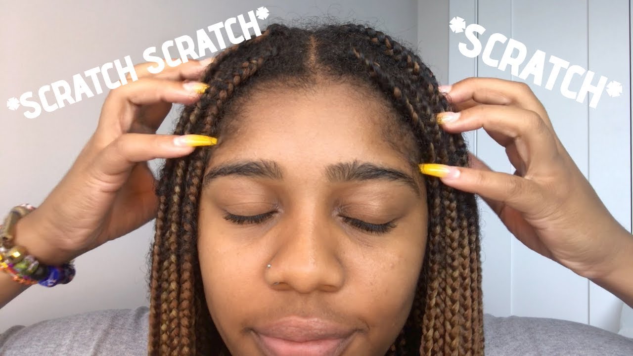 ASMR- SCALP SCRATCHING + HAIR PLAY (Slight Tongue Clicking) 💆🏽‍♀️💓
