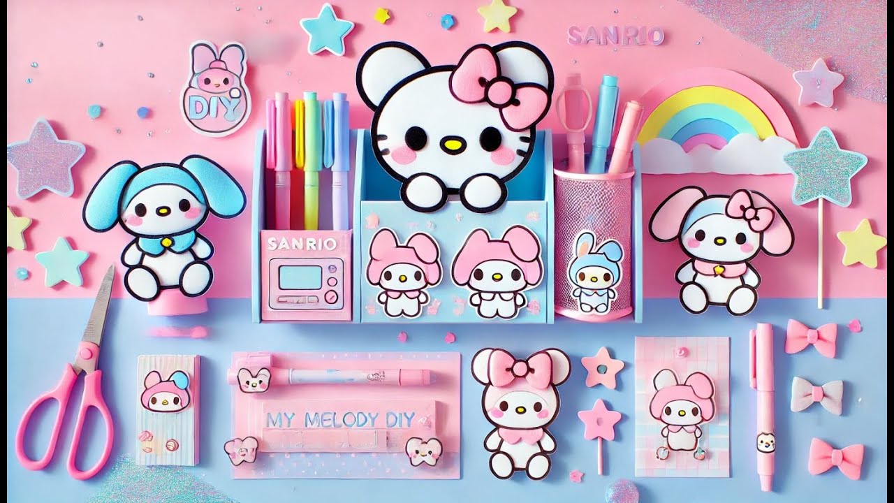 Cute Paper School Supplies - 7 DIY - Cinnamoroll & My Melody ✂️📚